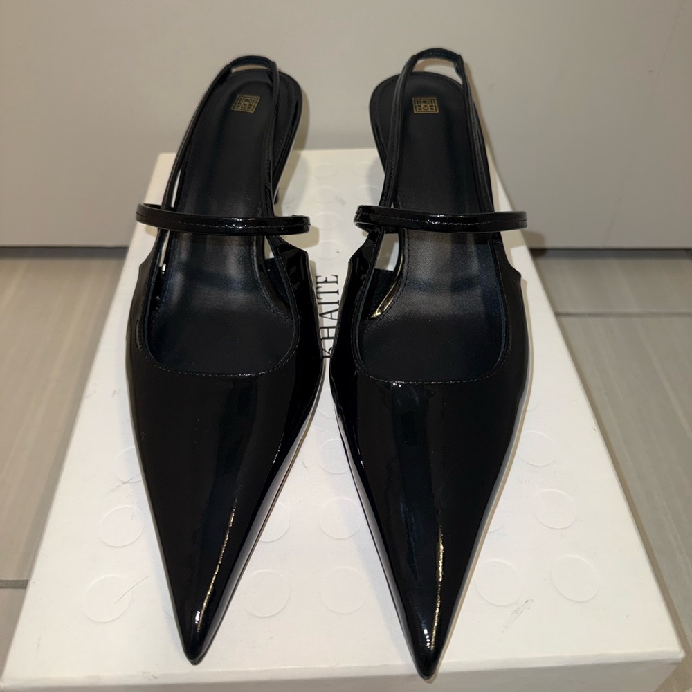 Toteme Sharp Slingback Pumps, 39, Black - Picture 6 of 17